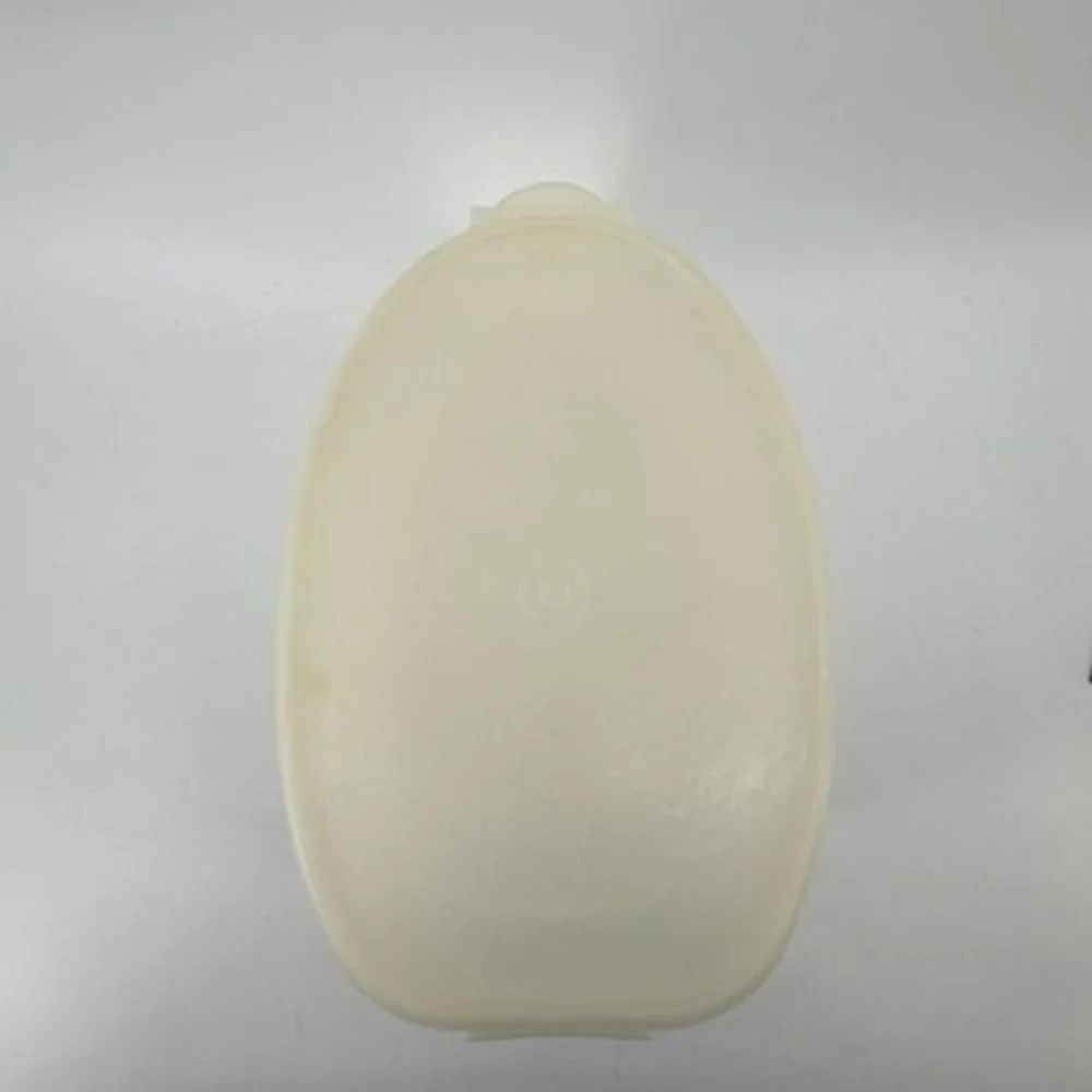 Vintage Tupperware Ham Keeper Oval Food Storage Container with Rack Almond 794